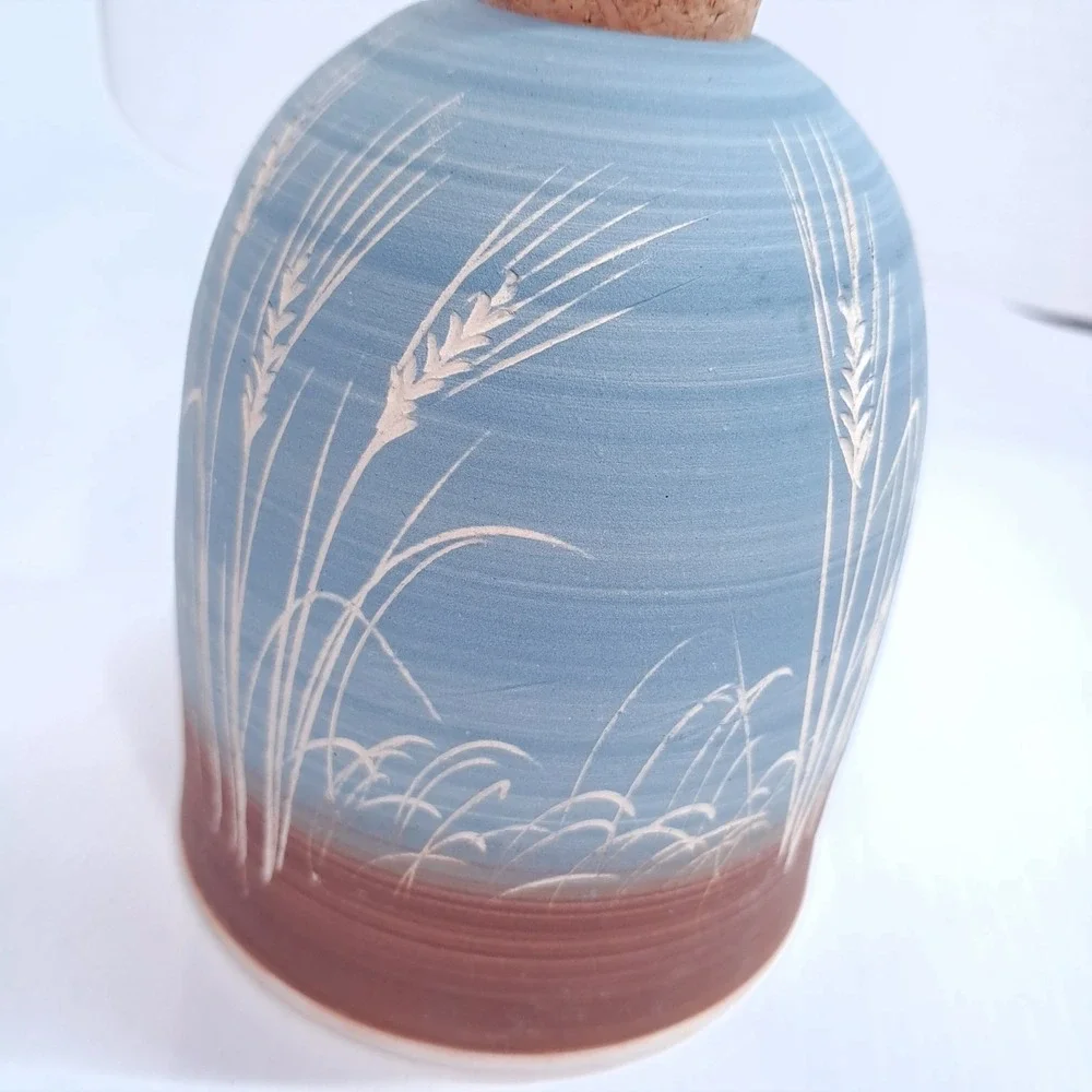 Chapman handmade pottery soap pump beach sea grass oats blue lake cork ocean